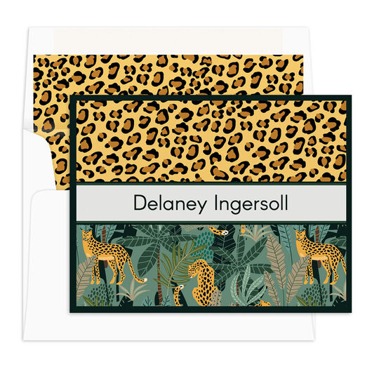 Leopard Jungle Folded Note Cards